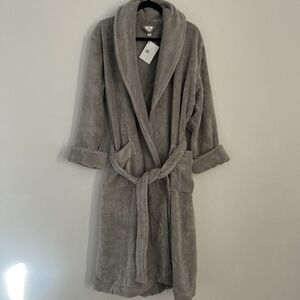 HOTEL COLLECTION Bathrobe NWT Grey Turkish Cotton Terry Cloth Soft Robe L/XL